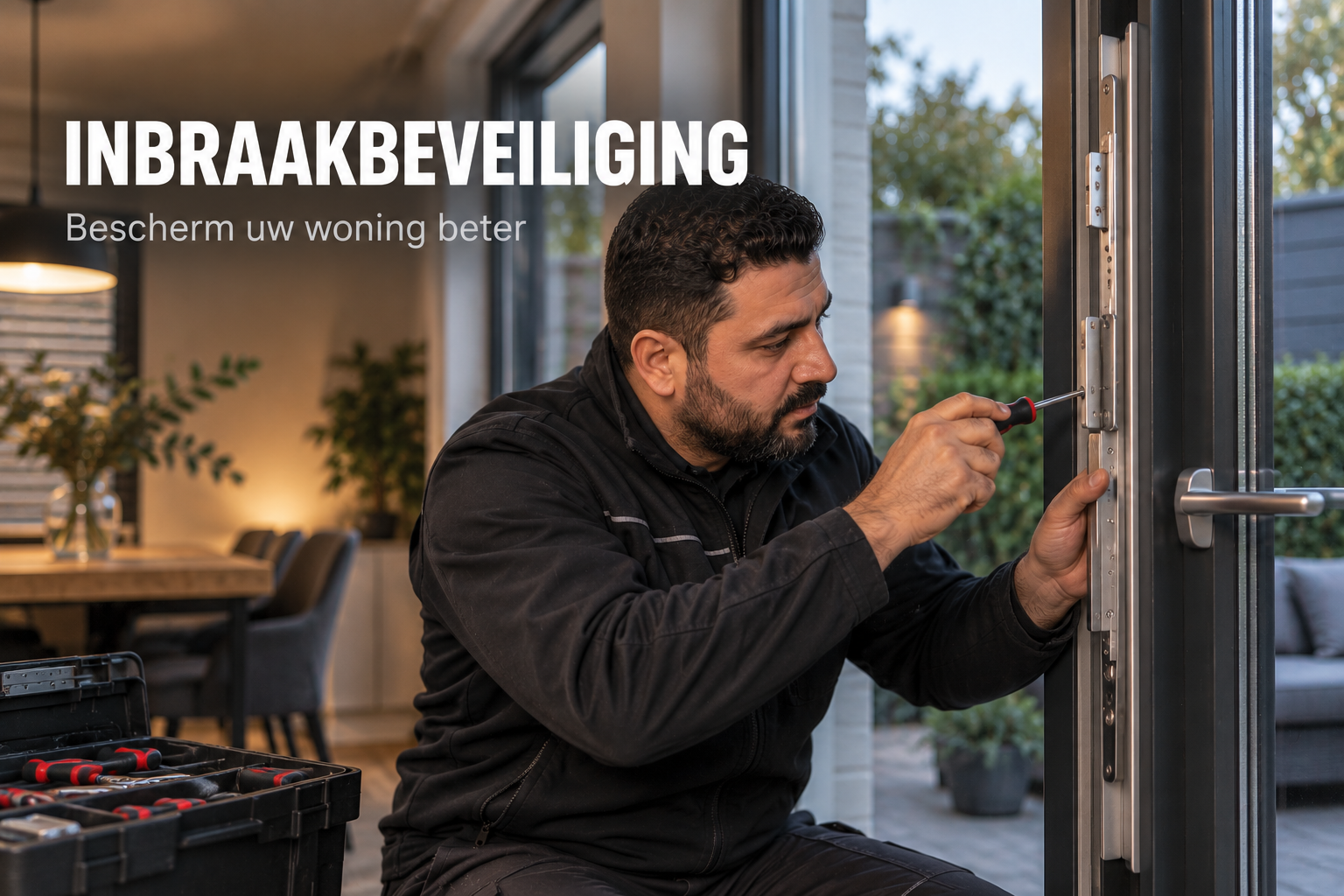 Slotenmaker van Slotenservice Rijnmond controleert en verbetert de inbraakbeveiliging van een woning